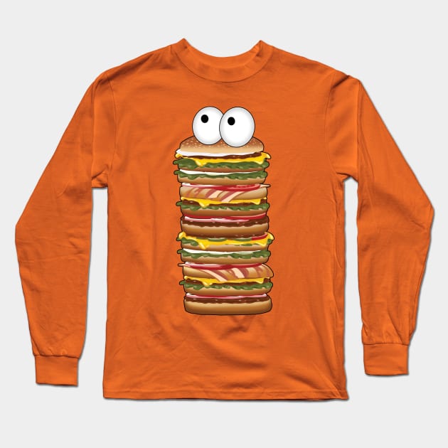 Big Burger ( Funny Design ) Long Sleeve T-Shirt by Ghean
